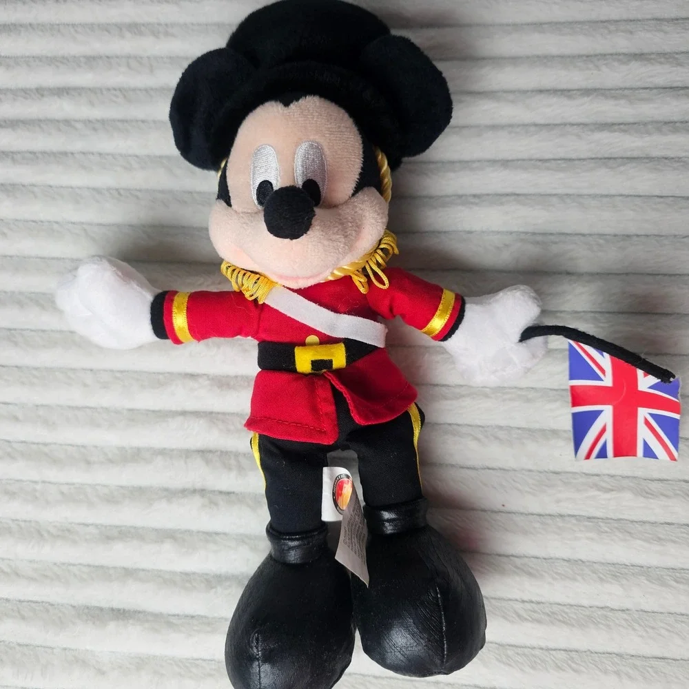 Disney Parks Mickey Mouse Plush Royal Guard Union Jack Flag‎ Epcot UK Souvenir